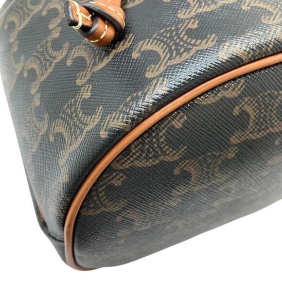 CELINE Brown Coated Canvas Backpack - Picture 5 of 16